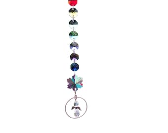 Crystal sun catcher, Crystal ornament, car charm, angel charm crystal angel, window hanger