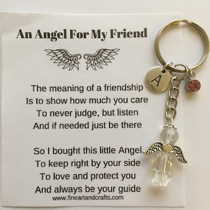 Friend gift, guardian angel gift, protection angel, bag charm, key ring, best friend gift idea