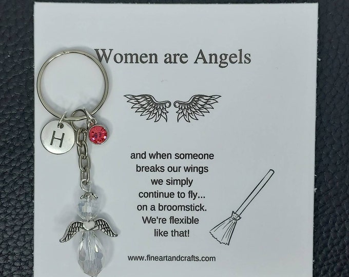 Women are angels, funny verse, Friend gift, guardian angel gift, protection angel, bag charm, key ring, gift idea