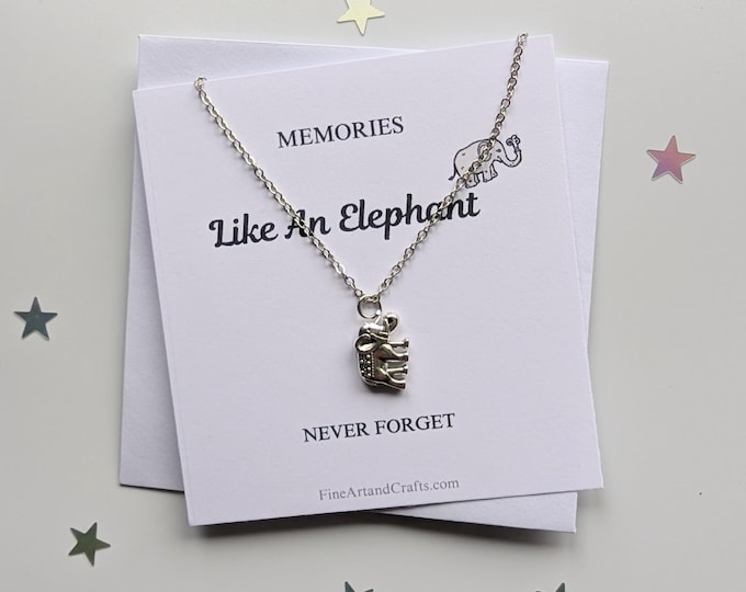 Travel gift, Silver necklace, Elephant Necklace, friend gift, silver elephant necklace, elephant gift, travel memories, gift for her