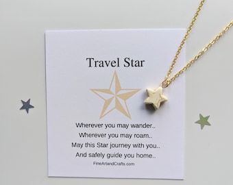 Travel gift, Gold necklace, Star Necklace, friend gift, gold star necklace, star gift, travel memories, gift for her