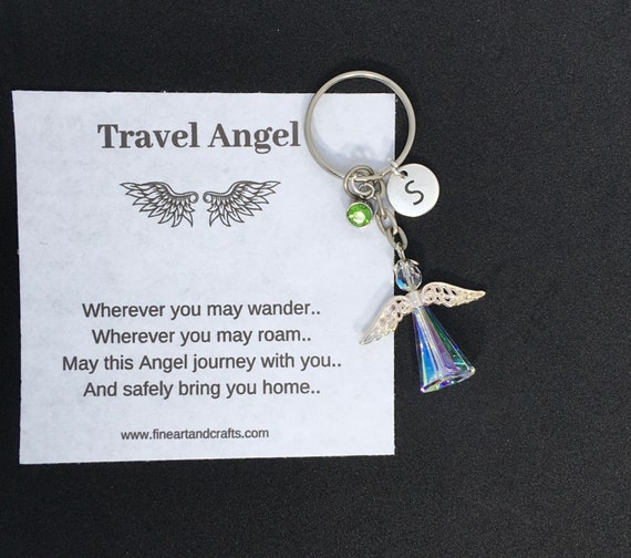 Personalized guardian angel keychain sale
