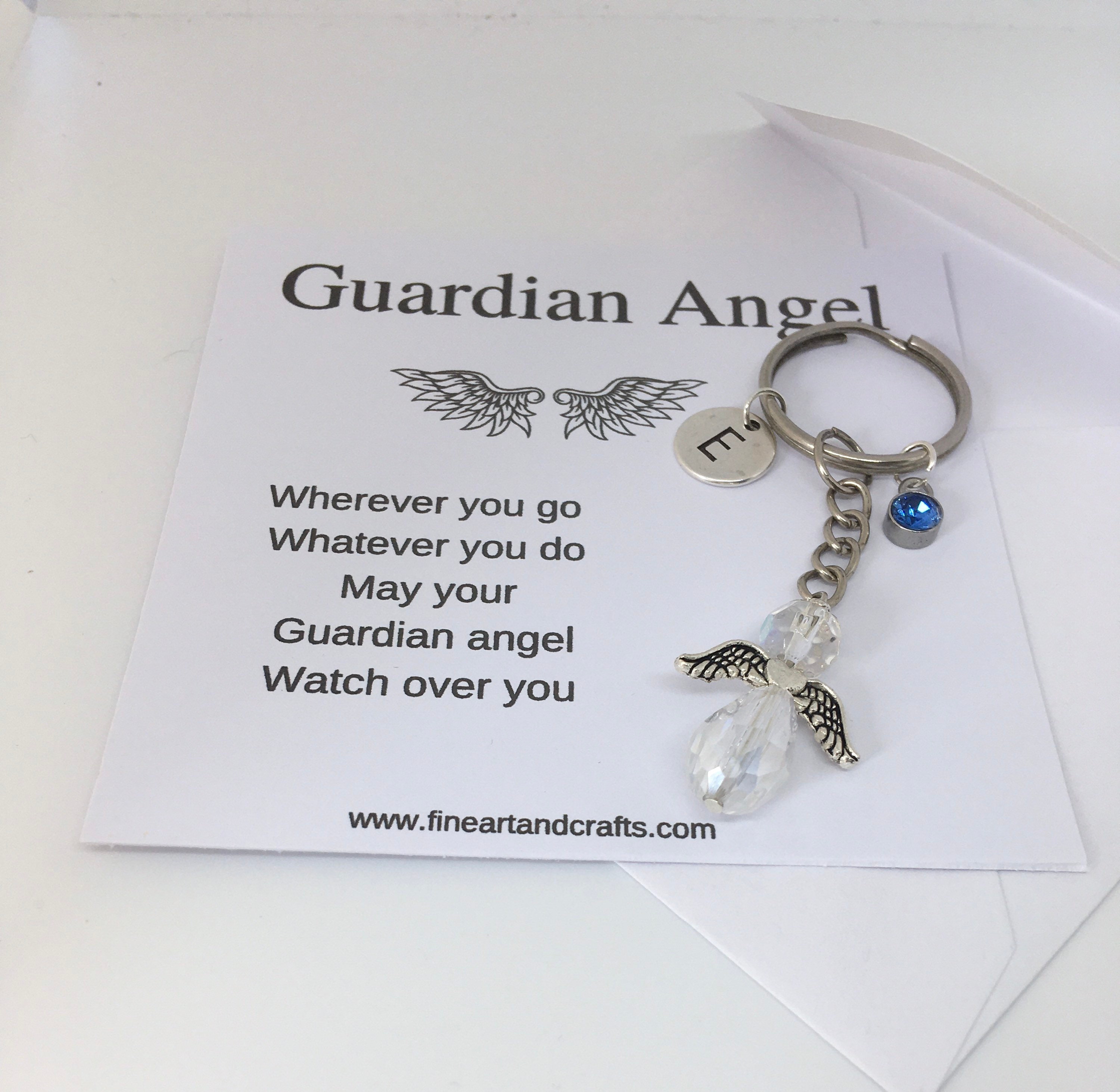 Guardian Angel Clip Charm Sac à main Porte-clés Stay Safe bonne chance amitié objectifs