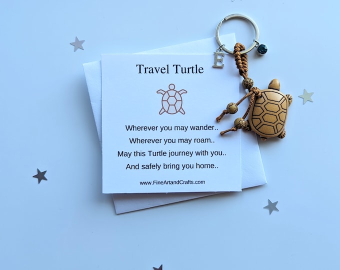 Luxury Turtle keychain, large macrame turtle keyring, travel turtle, turtle bag charm, birthday gift idea, good luck charm, personalised