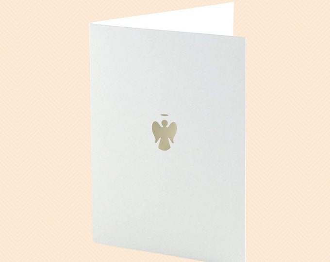 Angel Greeting card,  silver angel card, blank greeting card, card with an angel