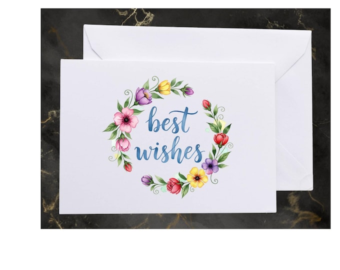 Greeting card, best wishes, flower card, friend card, blank greeting card, birthday card, A6 card, gift card, bookmark gift tag, keepsake