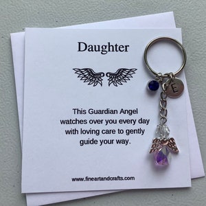 Daughter gift, guardian angel gift, protection angel, bag charm, key ring, gift idea for a daughter