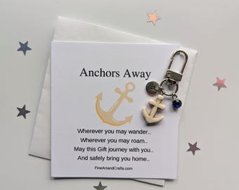 Travel anchor, Anchor keychain, anchor keyring, anchor bag charm, birthday gift, cruise ship present, safe travels, Anchors Away