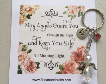Guardian Angel Keychain, Angel key ring gift, protection angel, angel to keep you safe, angel gift, guardian angel