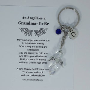 Grandma to be gift, guardian angel gift, protection angel, bag charm, key ring, grandmother  to be gift idea