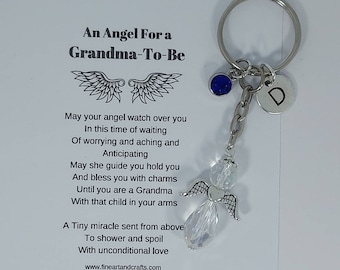 Grandma to be gift, guardian angel gift, protection angel, bag charm, key ring, grandmother  to be gift idea