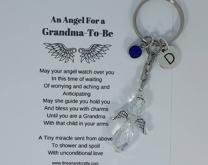 Grandma to be gift, guardian angel gift, protection angel, bag charm, key ring, grandmother  to be gift idea