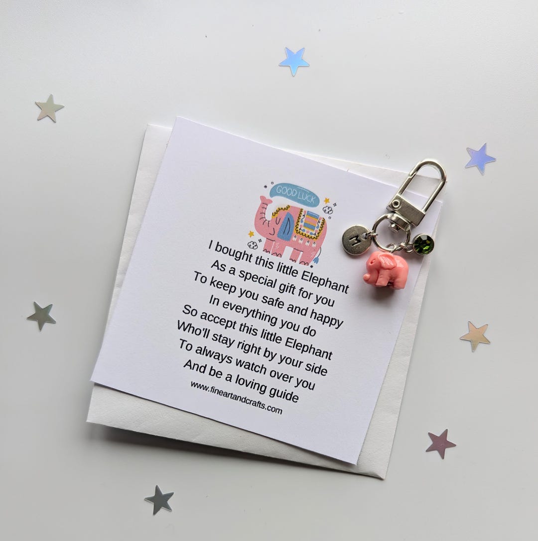 Good Luck Gift, Lucky Elephant Keychain, Birthday Gift Idea, Elephant ...