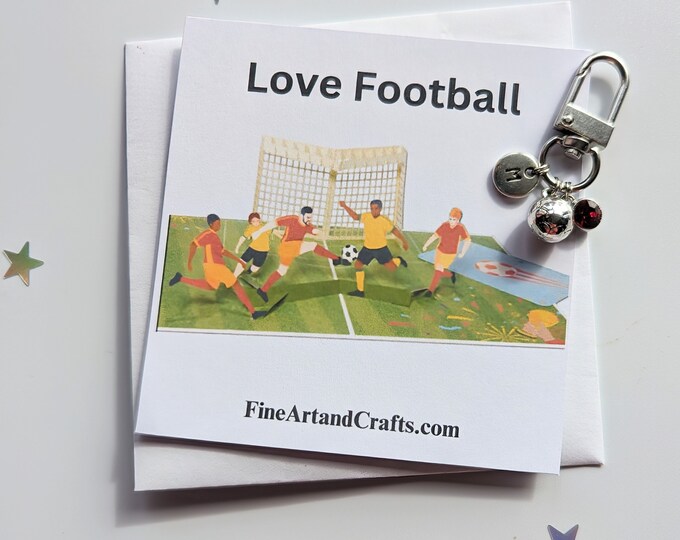 Football gift, football keychain, football gift, birthday gift idea for a friend, good luck charm, soccer lover, love football, sports gift