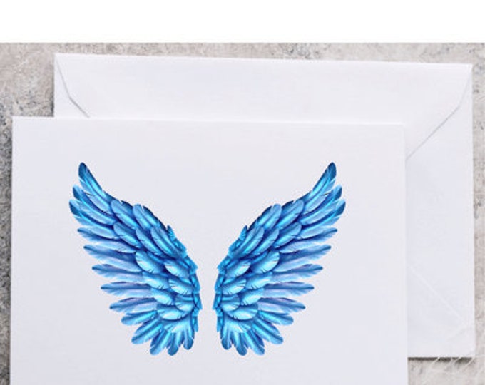 greeting card, angel card, angel wings, friend card, blank greeting card, bride card something blue, bookmark gift tag, keepsake