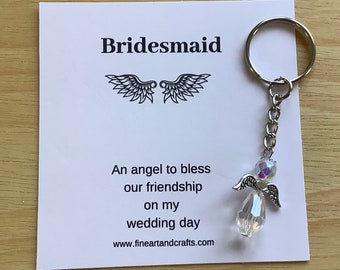 bridesmaid gift, guardian angel gift, protection angel, bag charm, key ring, an angel for my bridesmaid, gift idea