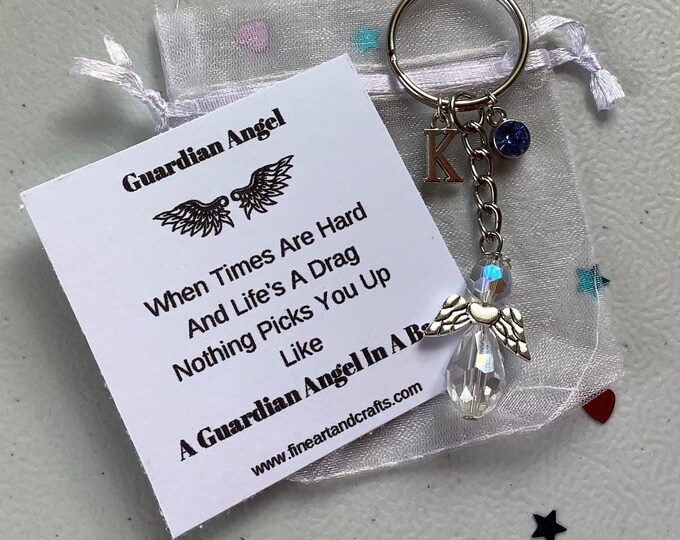 Friend gift, guardian angel gift, protection angel, bag charm, key ring, pick me up gift idea, angel charm