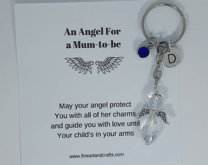 Mum to be gift, guardian angel gift, protection angel, bag charm, key ring, expectant mother gift idea