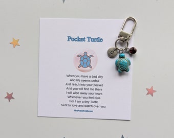 Pocket Turtle, keepsake turtle, Protection Turtle, Turtle charm, lucky turtle, gift for a friend, personalised gift, Turtle bag charm