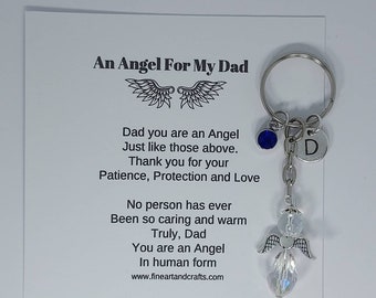 Dad gift, guardian angel gift, protection angel, bag charm, key ring, Father's Day gift idea