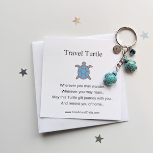 Two Turtles keychain, turtle keyring, personalised gift, good luck charm, travel turtles, turtle bag charm, birthday gift idea for a friend