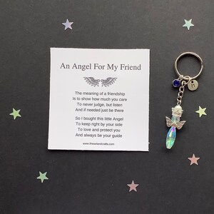 Friend gift, guardian angel gift, protection angel, Austrian crystal gift, bag charm, key ring, friendship gift, Austrian crystal angel,