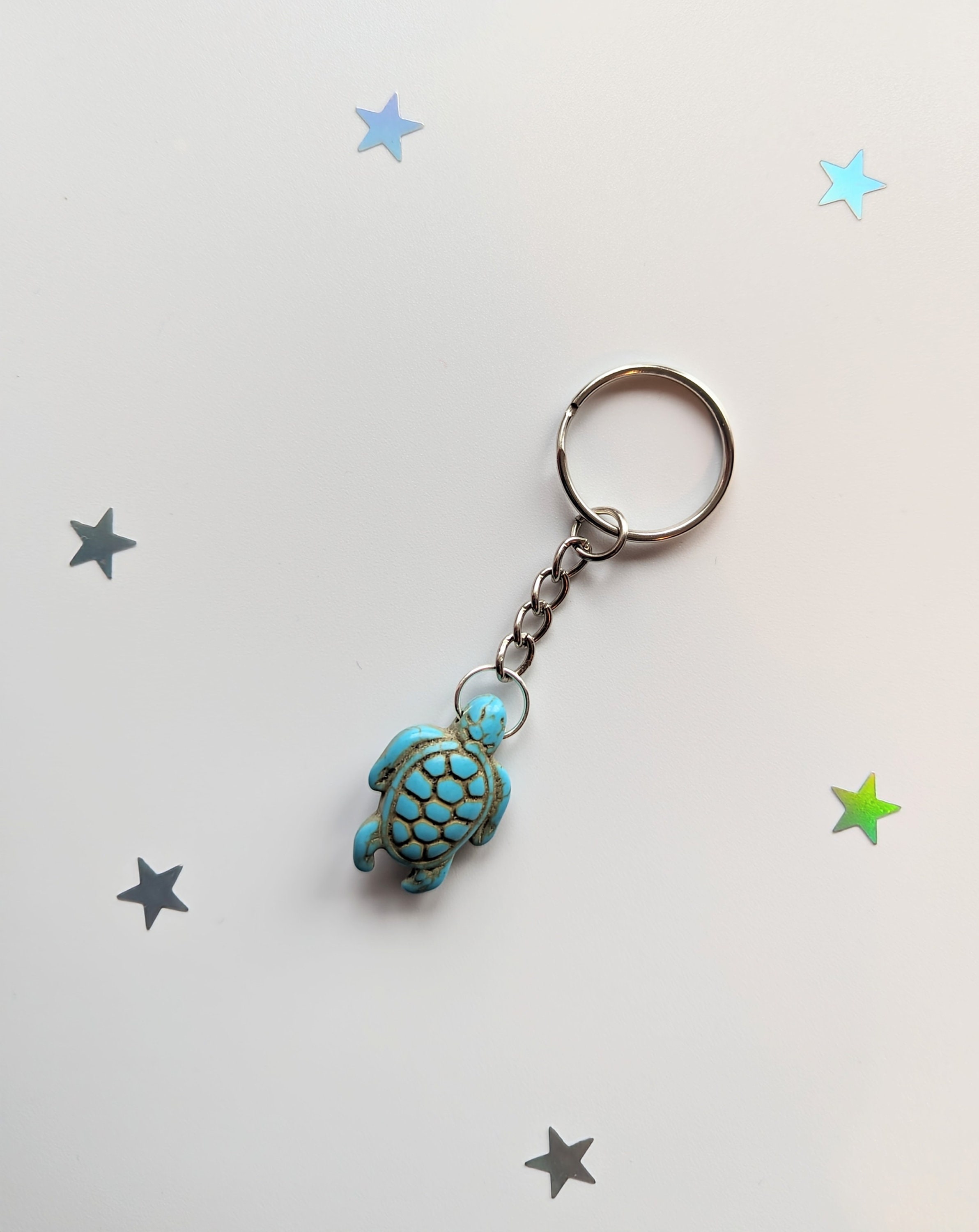 Fineartandcraftscom Turtle Keychain, Turtle Keyring, Personalised Gift, Travel Turtle, Turtle Bag Charm, Birthday Gift Idea for A Friend, Good Luck Charm