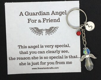 Guardian Angel for a friend,  Keychain, Angel key ring gift, friend gift, angel keepsake, best friend gift idea