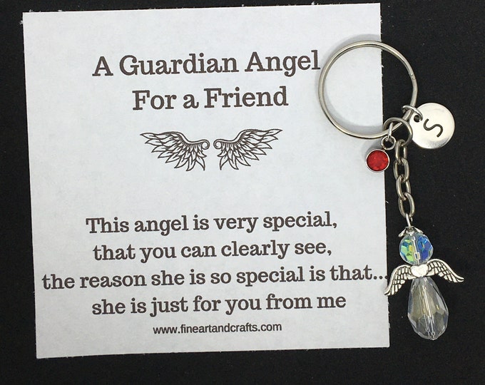 Guardian Angel for a friend,  Keychain, Angel key ring gift, friend gift, angel keepsake, best friend gift idea