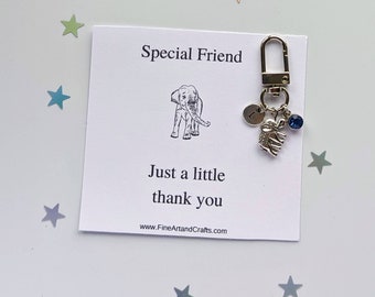 Thank you gift, elephant keychain, elephant keyring, personalised gift, special friend gift , token gift for a friend, elephant bag charm,