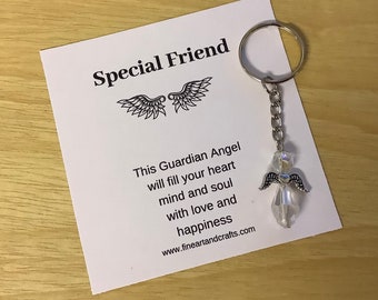 Friend gift, guardian angel gift, protection angel, bag charm, key ring, best friend gift idea, special friend gift