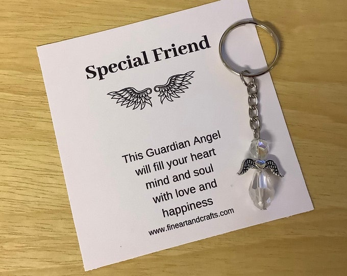 Friend gift, guardian angel gift, protection angel, bag charm, key ring, best friend gift idea, special friend gift