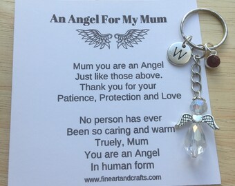 Mother's gift, guardian angel gift, protection angel, bag charm, key ring, Mother's day gift idea, mum gift,