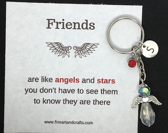 Friend gift, guardian angel gift, protection angel, bag charm, key ring, best friend gift idea, keepsake