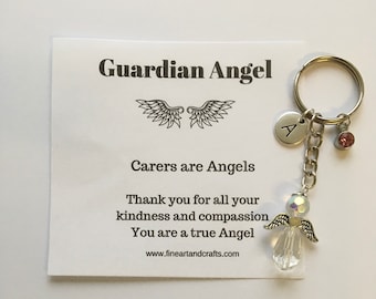 Carers gift, carers are angels, guardian angel gift, angel key ring, angel key chain, gift idea