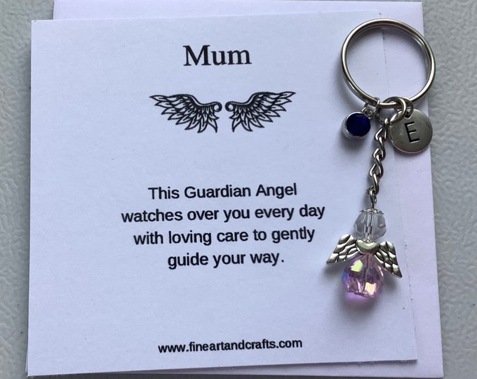 Mum gift, guardian angel gift, protection angel, bag charm, key ring, gift idea for a mother