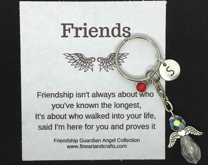 Friend gift, guardian angel gift, protection angel, bag charm, key ring, best friend gift idea, angel keepsake