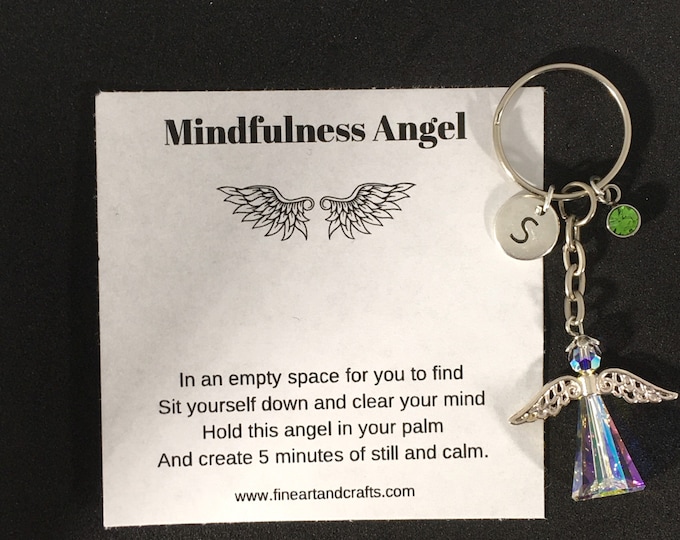 Swarovski angel Guardian angel gift, mindfulness angel, helping angel, angel gift, angel key chain, angel bag charm, angel key ring