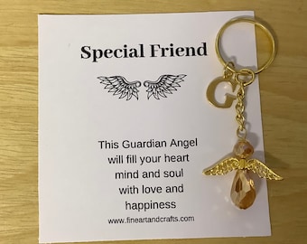 Friend gift, guardian angel gift, protection angel, bag charm, key ring, best friend gift idea, special friend gift