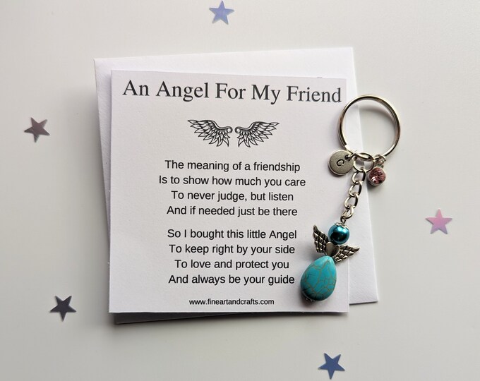 Luxury Turquoise Angel gift, guardian angel gift, protection angel, bag charm, key ring, best friend gift idea, turquoise pearl angel