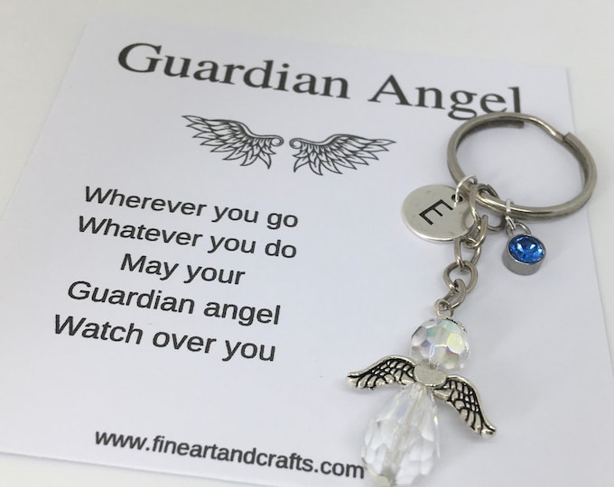 Guardian Angel Keychain, Angel key ring gift, gift for a friend, best friend gift, protection angel, guardian angel gift