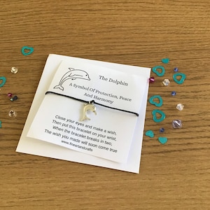 Wish Bracelet, Dolphin Bracelet, Friendship bracelet, cute gift, Dolphin Wish Bracelet