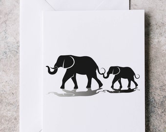 Elefant leere Karte, Geburtstagskarte, Elefant Grußkarte, Grußkarte