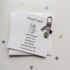 Elephant keychain, elephant keyring, personalised gift, Good luck, gift for a friend, lucky elephant charm, elephant bag charm