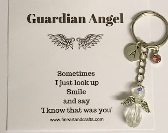 Remembrance gift, angel gift, guardian angel key ring, key chain, angel bag charm, memorial angel, cute gift