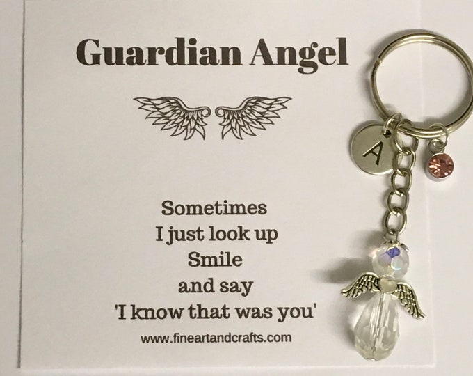 Remembrance gift, angel gift, guardian angel key ring, key chain, angel bag charm, memorial angel, cute gift