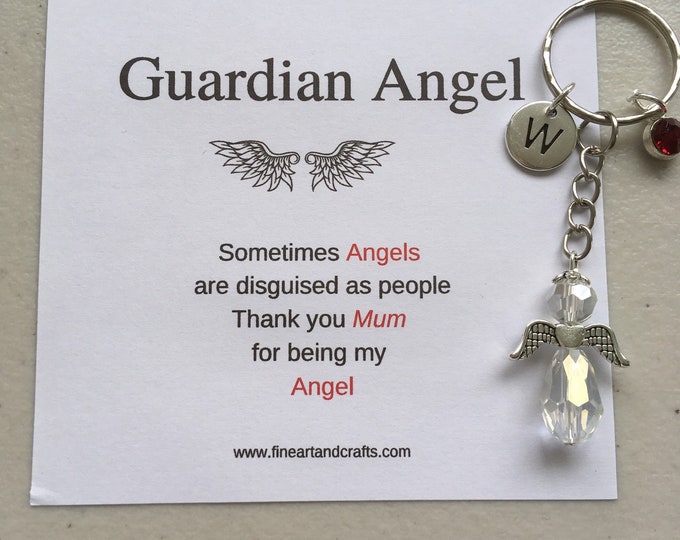 Mother's day angel, Guardian Angel Keychain, Angel key ring gift, angel for mum, keyring gift
