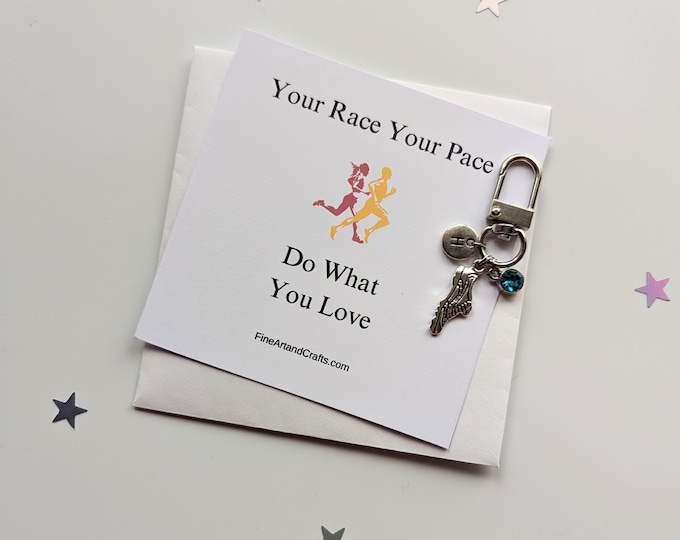 Running gift, shoe keychain, cross country gift, birthday gift idea for a friend, good luck charm, gym lover, do what you love