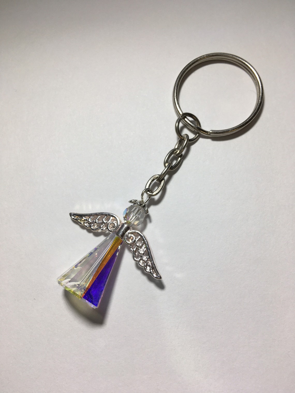 Swarovski Angel Key Ring Swarovski Keepsake Protection Etsy UK