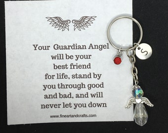 Friend gift, guardian angel gift, protection angel, bag charm, key ring, best friend gift idea
